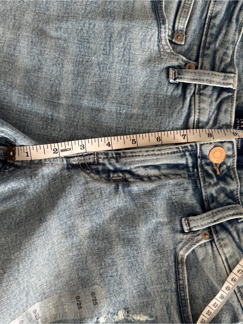 GAP Women's Light Wash Rolled-Hem Distressed Denim Shorts - Picture 11 of 11